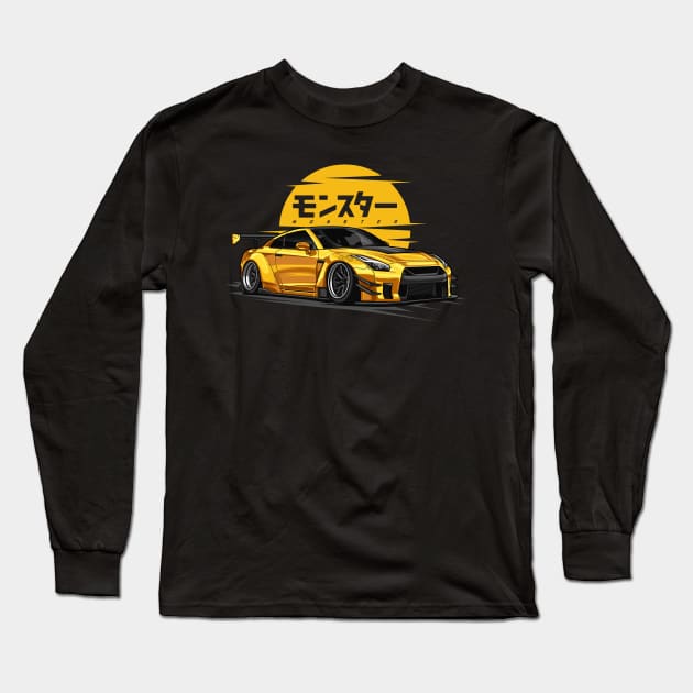 JDM Monster GTR R-35 (Gold) Long Sleeve T-Shirt by Jiooji Project